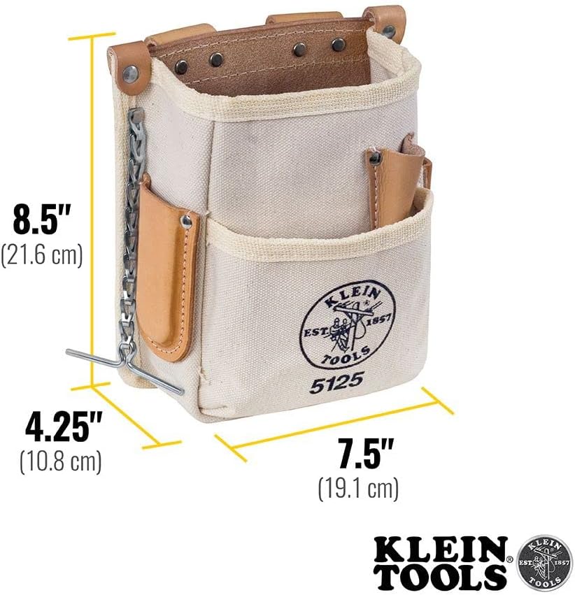 Klein Tools Canvas Leather Tool Pouch + Bolt Bag
