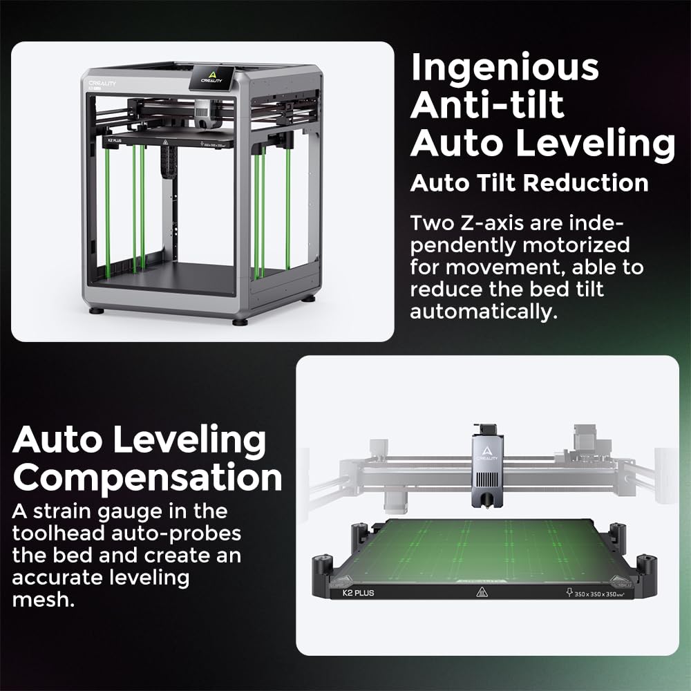 Creality K2 Plus 3D-Drucker, kompatibel mit mehrfarbigem Druck, der CFS benötigt, maximale Geschwindigkeit 600 mm/s, Servomotorsystem 350 ℃, Direktantrieb Extruder
