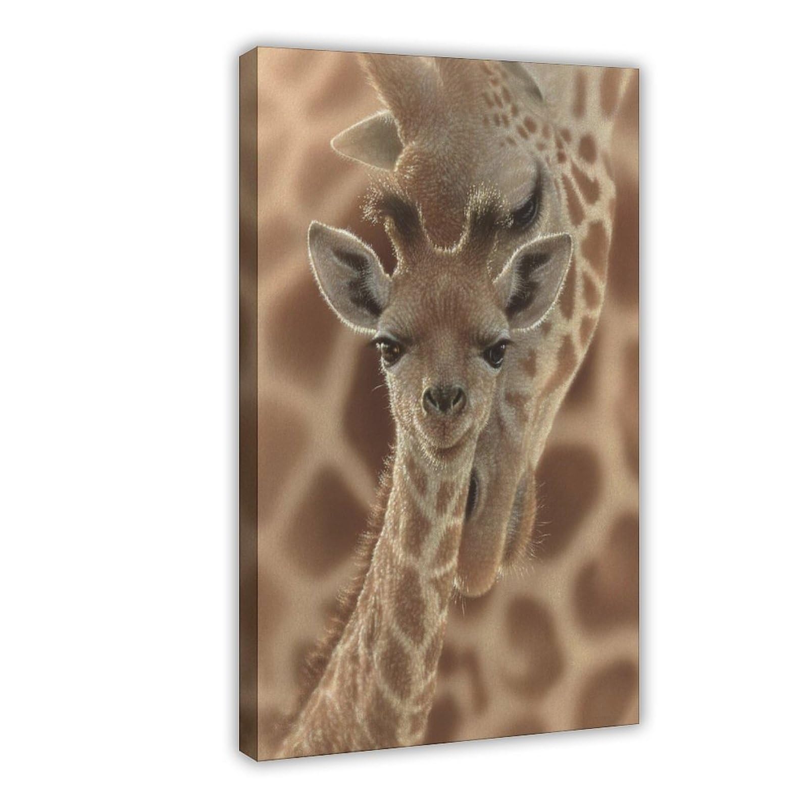 Bareronor Newborn Giraffe Canvas Poster Bedroom Decor Landscape Office Room Decor Gift 24" L X 36" W