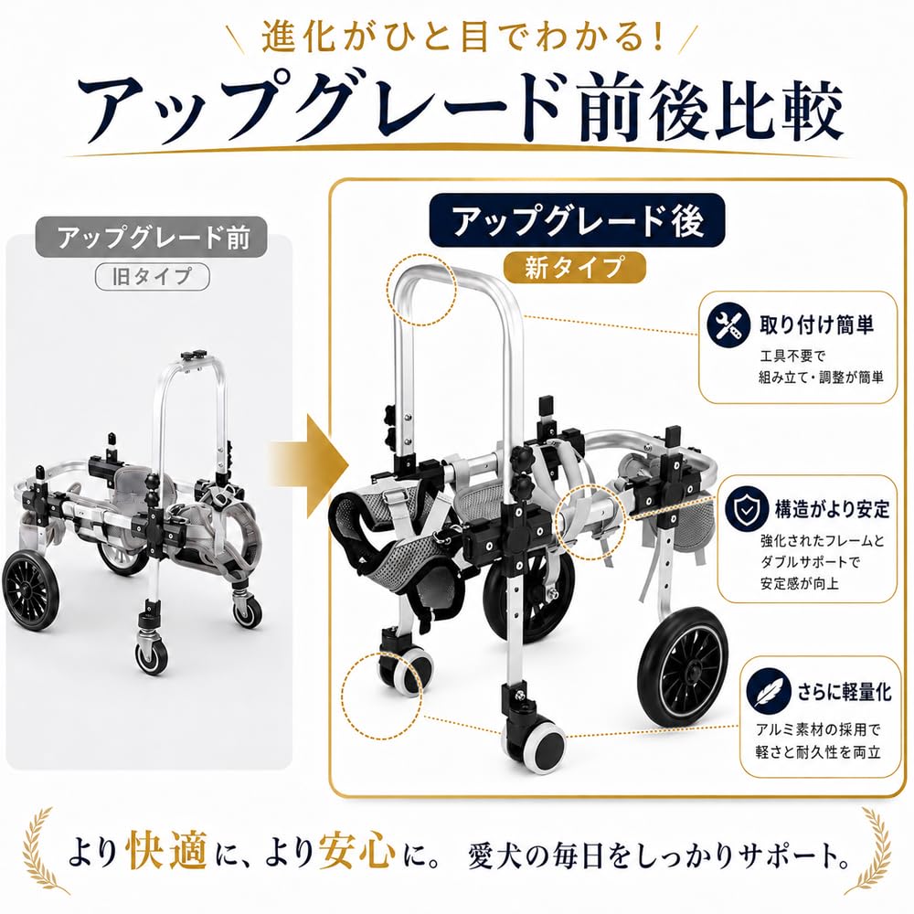 Amazon.co.jp: 犬用車椅子 四輪 軽量 安定設計 歩行補助 ペット