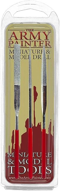 The Army Painter Miniature & Model Files, 3-Piece Diamond Small Metal File Set of Round File, Flat File and Triangular Metal File, Needle File Set for Metal, Resin, and Plastic Miniatures