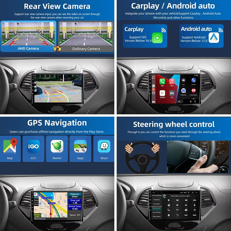 Autoradio Android tactile avec Bluetooth et Wi-Fi pour Ford Figo KA 2015-2020 - 5