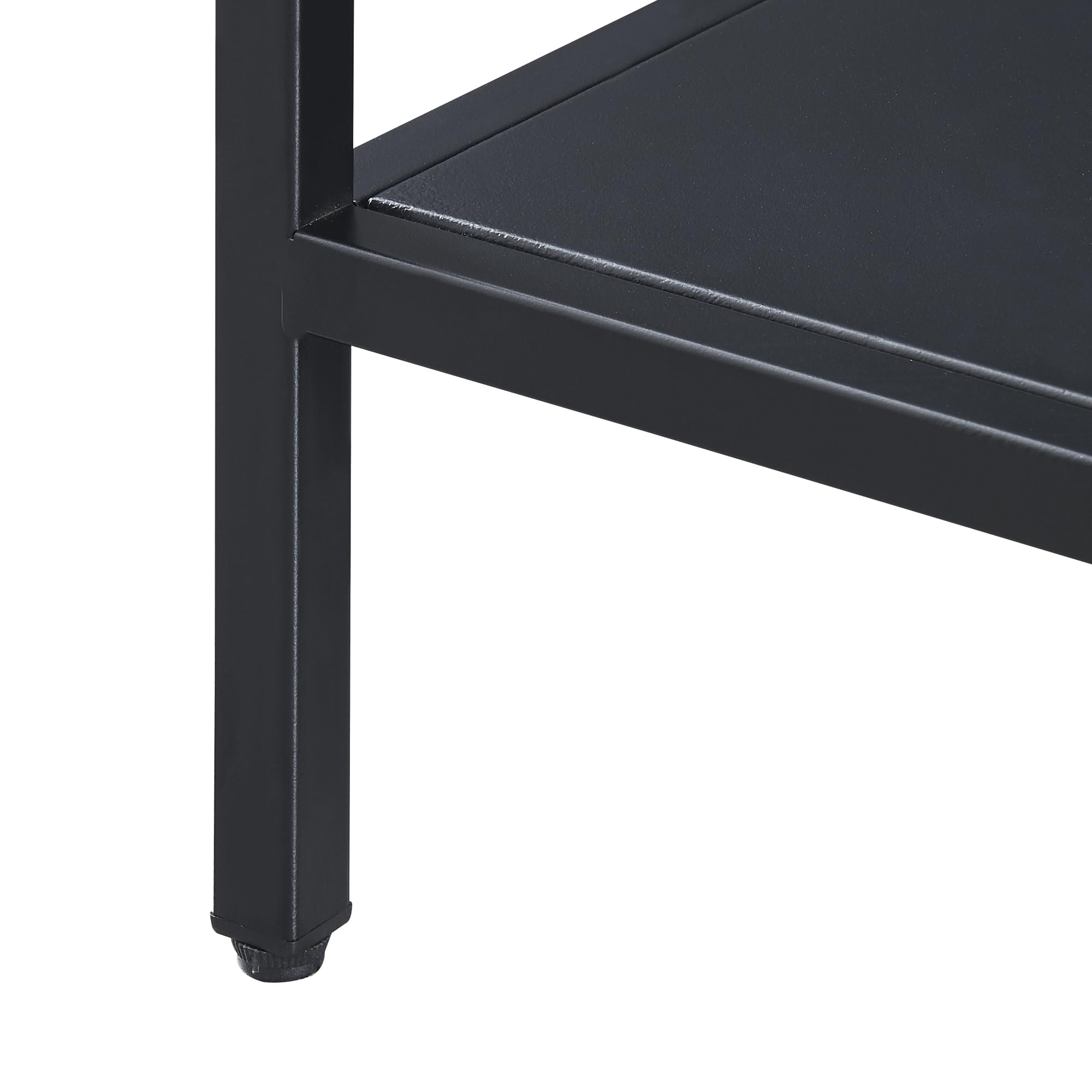 [en.casa] Tavolino da Salotto Tavolino Basso in Metallo Forma Rettangolare Tavolino da Caffè Moderno Decorativo con Ripiano 47 x 110 x 55 cm - Nero