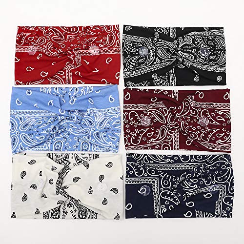 6 Pcs Button Headbands For Women Men Holder Head Band in 6 Colors Hair Accessories for Everyone Wearing a Mask - Protect Your Ears for Moisture Wicking Sweatband Yoga Sports and Outdoor Activities