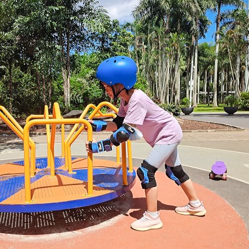 Image of JBM Adult & Kid Skating Protective Gear Set for Beginner to Advanced, Skateboard Helmet Knee and Elbow Pads with Wrist Guards for Inline Roller Skating, Scooter, Skateboarding