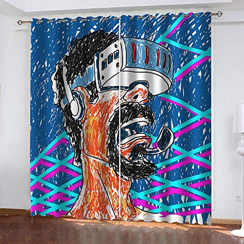 Verdunkelungs Vorhänge Blickdicht Für Sonnenschutz Und Kälteschutz Vr-Brille Schlafzimmer Wohnzimmer Dekorationen Kinder Geschenke 2 Stücke