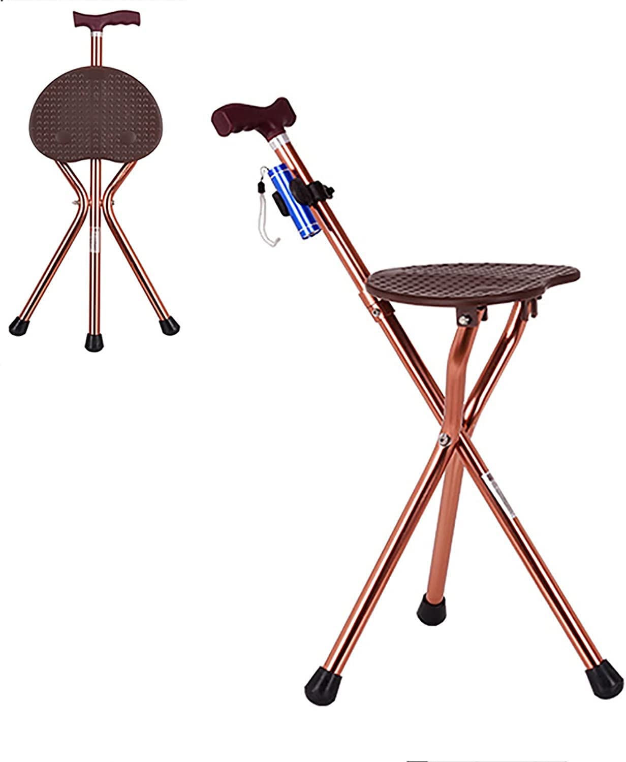 Muletas Bastón para Caminar con Muleta médica con Asiento para Hombres y Mujeres Silla de bastón Plegable de Aluminio liviano y Ajustable de 5 Alturas para Personas Mayores y Adultos Muletas para Ca