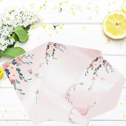 Miniatura 6 de Papel de escritura de papelería con sobres, 4 hojas de papelería decorativas de diferentes estilos, impresión de doble cara, 32 papeles de papelería