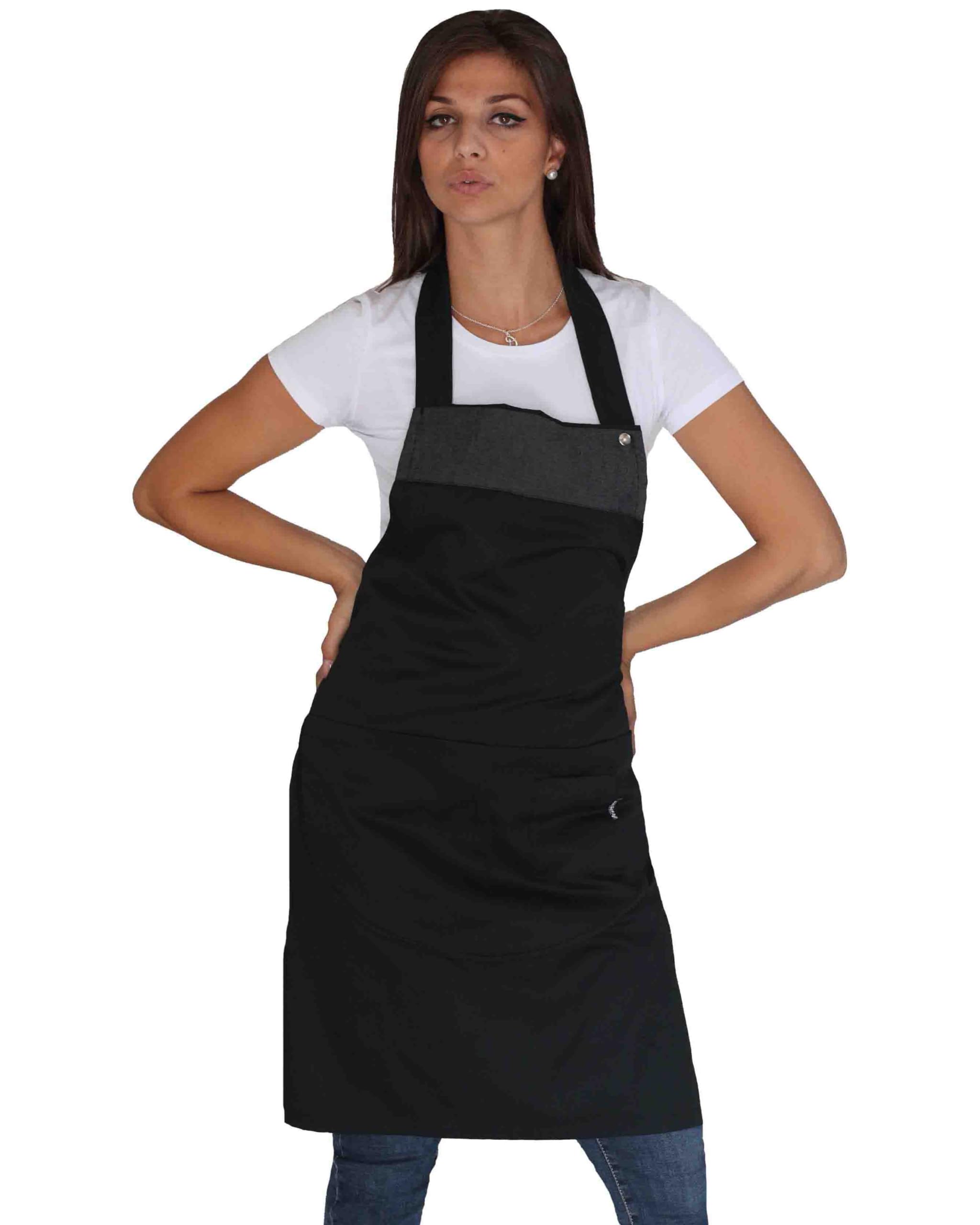 tessile astorino Grembiule da Cucina Jeans 10pz Ricamo Gratuito per Bar Ristorazione Albergo Barista Cameriere Barman Divisa da Lavoro Uomo Donna Made in Italy