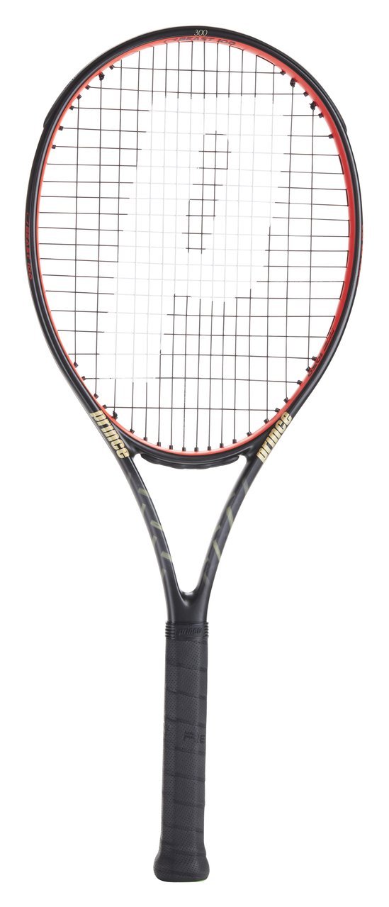 Prince　Beast O3 100 Prince Raquete de tênis adulto O3 Beast 100, preto/vermelho, Grip