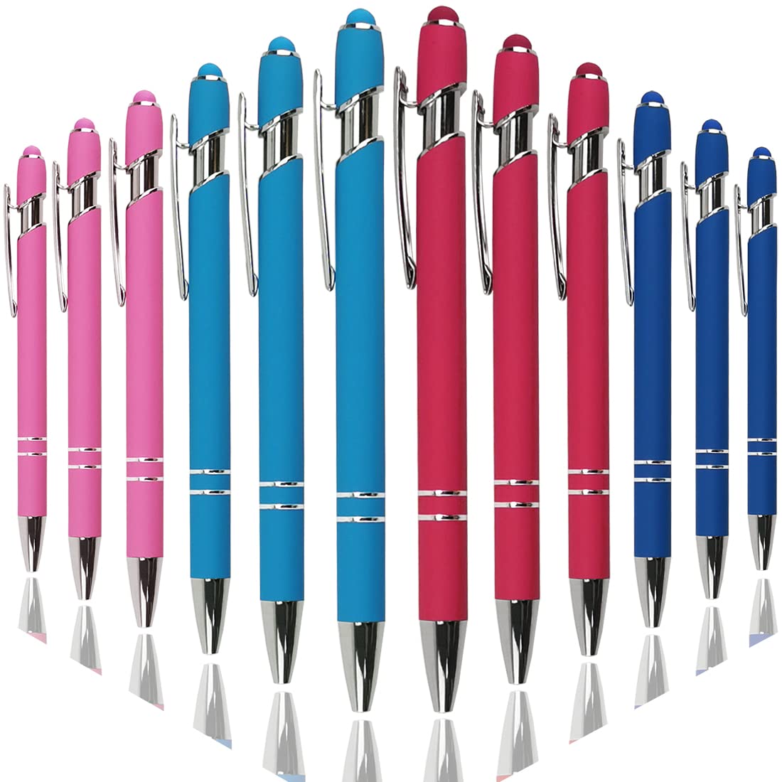 Oddmoal Bolígrafo táctil con punta de lápiz, bolígrafo multifunción (4 colores, 12 bolígrafos)