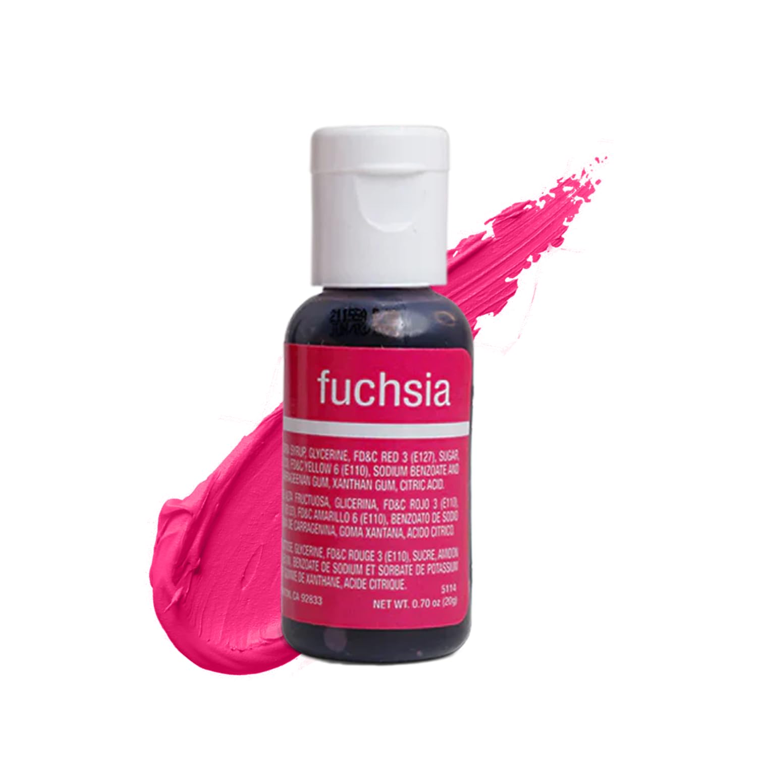 Chefmaster Fuschsia Liqua-Gel® Food Coloring | Vibrant Color | Professional-Grade Dye for Icing, Frosting, Fondant | Baking & Decorating | Fade-Resistant | Easy-to-Use | Made in USA | 0.70 oz
