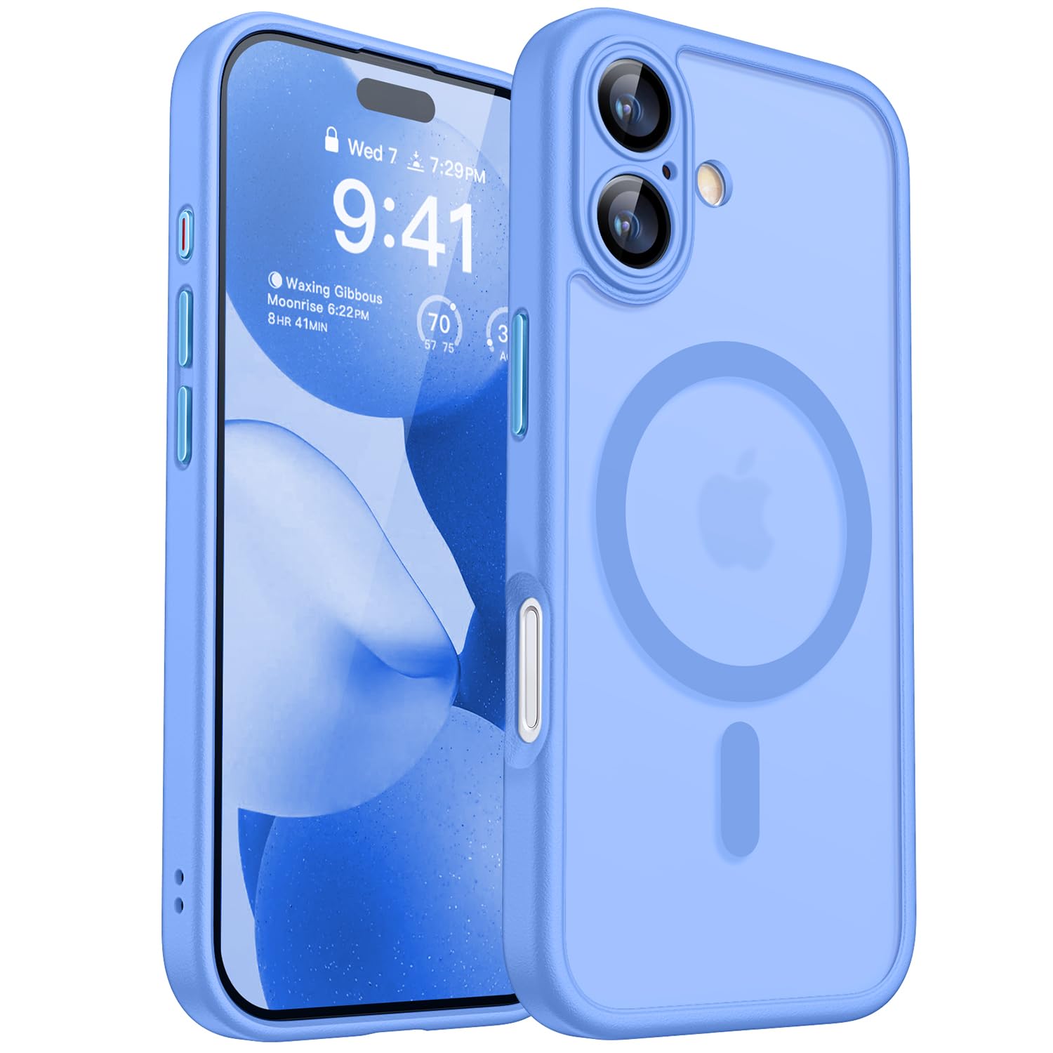 CANSHN Cover Magnetica per iPhone 17(6,3 Pollici), Compatibile con MagSafe, [Protezione Completa Della Fotocamera], Custodia Traslucida Opaca Protettiva Sottile Antiurto,Blu Oltremare