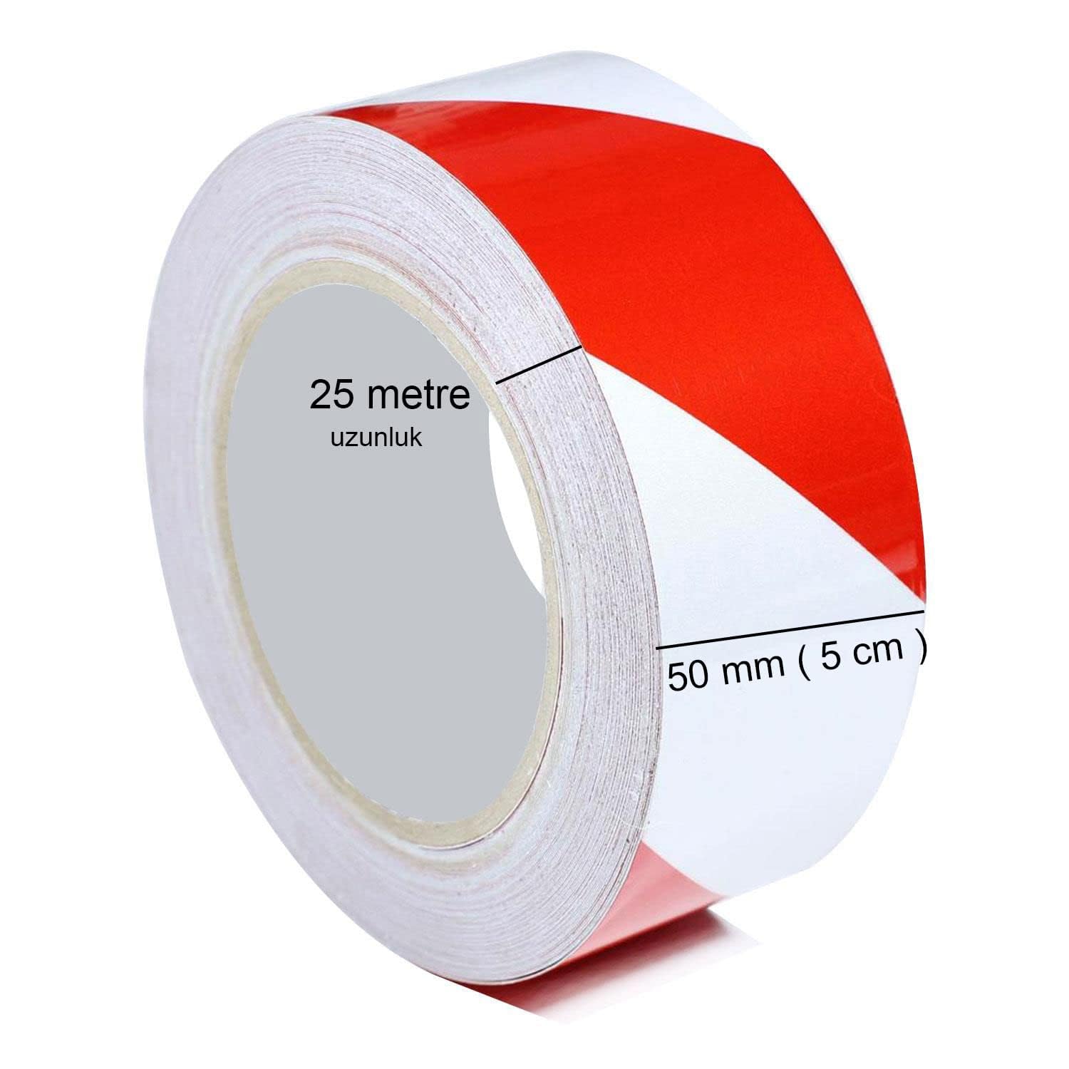 Badem10 Yer İşaretleme Bandı Pvc Emniyet Zemin İkaz Bant 50 mm x 25 MT