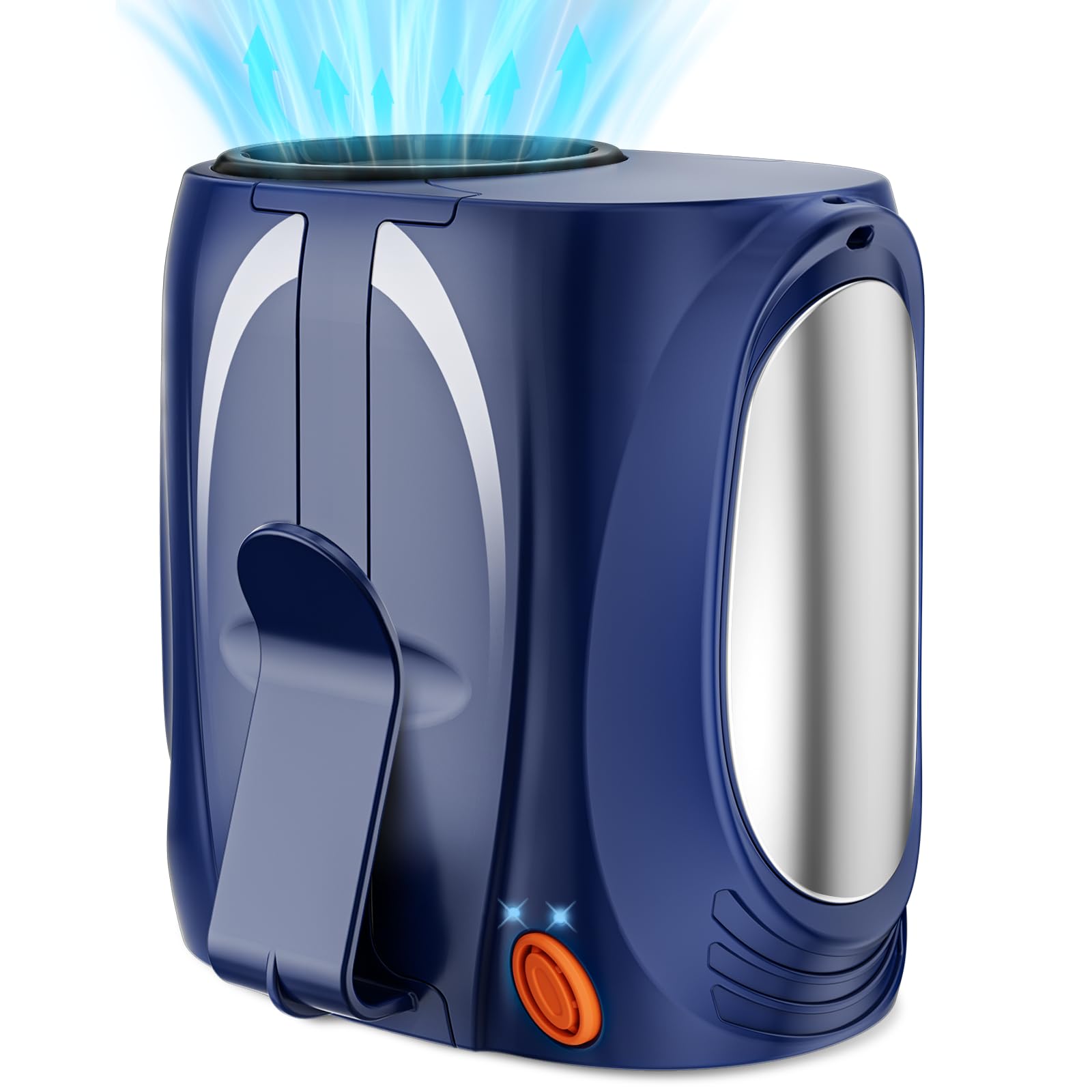 Ventilador de cintura portátil AI, 6 velocidades, 16000 rpm, fuerte flujo de aire turbo, refrigeración máxima de 40 horas, ventilador personal recargable, manos libres para el trabajo, al aire libre