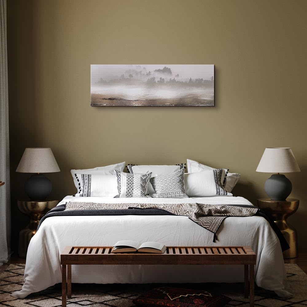 murando - Cuadro en Lienzo Bosque 150x50 cm Impresión de 1 Pieza | Tejido no Tejido Artística Imagen Gráfica Decoracion de Pared Naturaleza Paisaje Árbol Abstracto