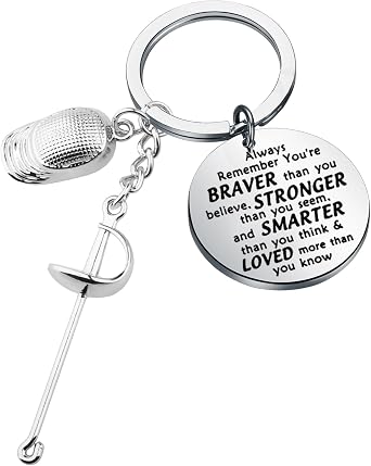 BNQL Fencing Keychain Fencing Gifts for Fencer Lover Gifts Fencing Player Gift