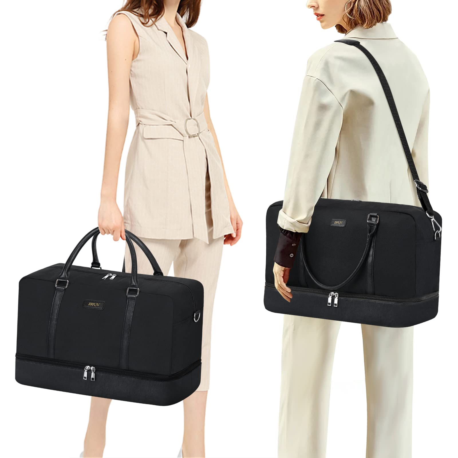 IBFUN Lot de 3 Sacs de Week-End pour Femme - 53,3 cm - Sac de Voyage - Bagage à Main - Sac de Nuit