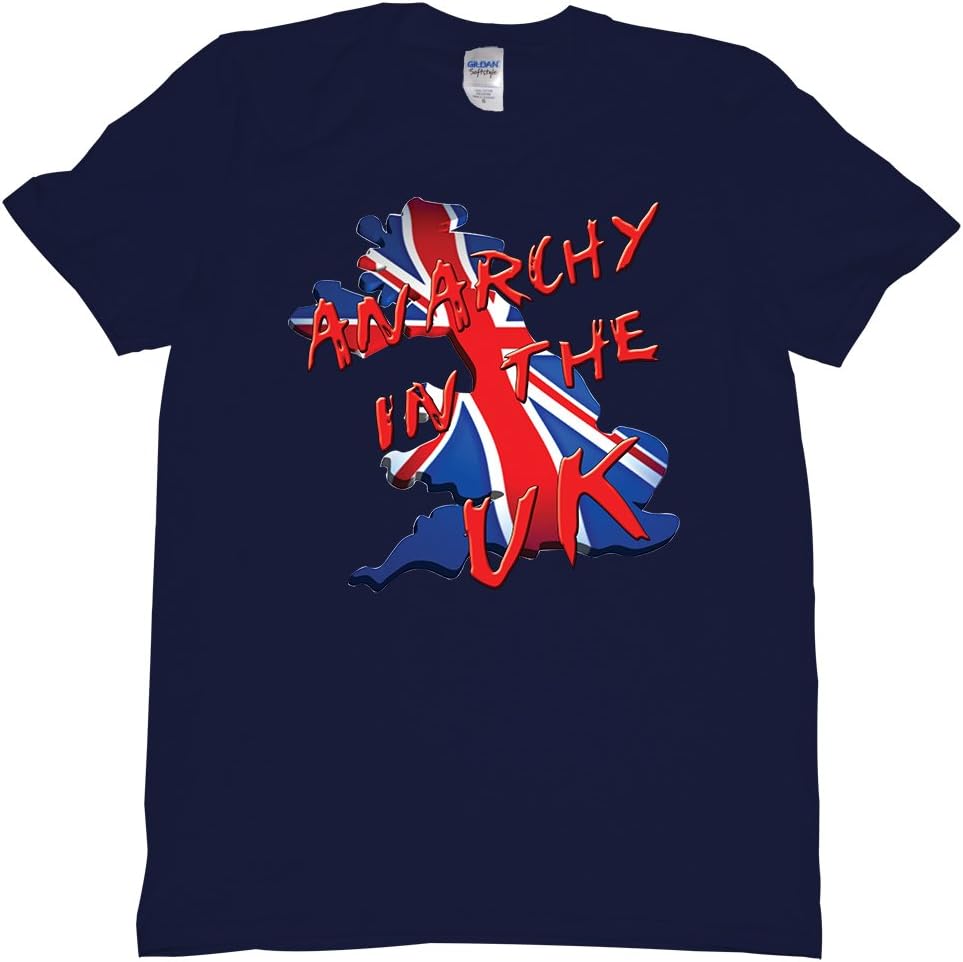 Anarchy In The UK Union Jack Flag Bev Map Tee Shirt Mens C