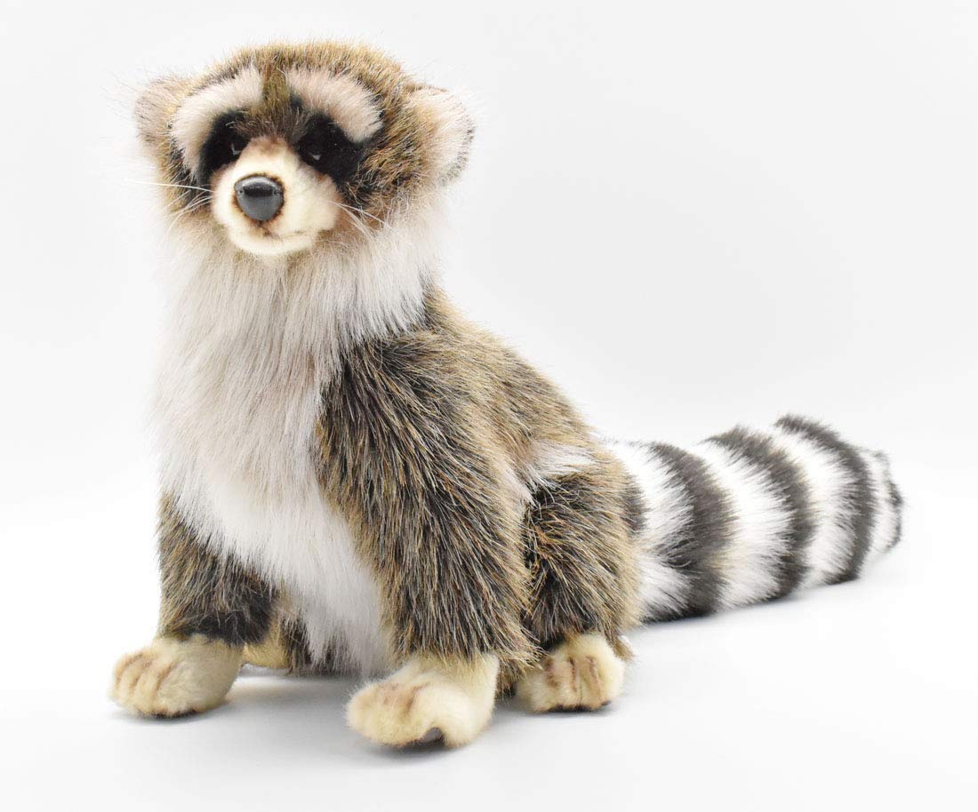 HANSA Raccoon Realistic Stuffed Animal Plush 10in Acrylic Handcrafted