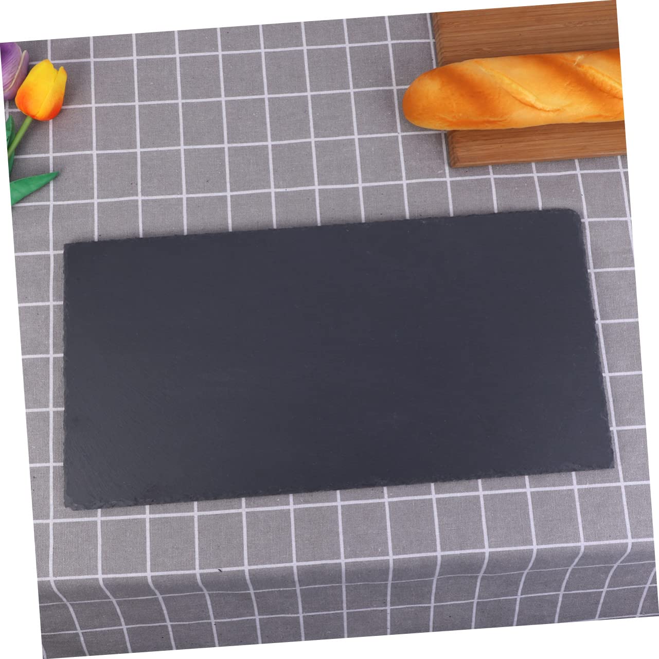 TOPBATHY Natürliche Rechteckige Steinplatte 40x20cm für Pizza und Kuchen