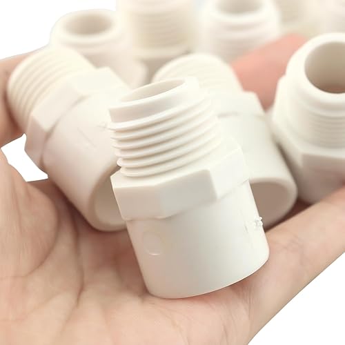 Miniatura 4 de 10 unids 12 pulgada blanco de 2 vías PVC adaptador macho accesorios de tubería adaptador de manguera de PVC acoplamiento con rosca macho de 12