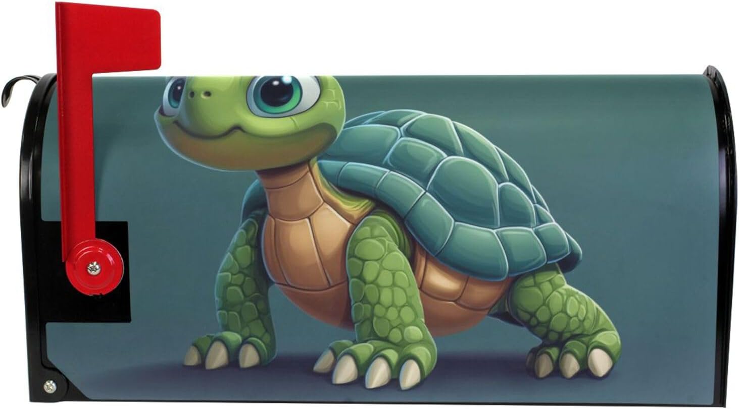 Mailbox Covers Magnetic Cute Turtle Animal Large Post Letter Box Wraps Garden Yard Home Decor Oversize Size 25.5" X 21" image 2