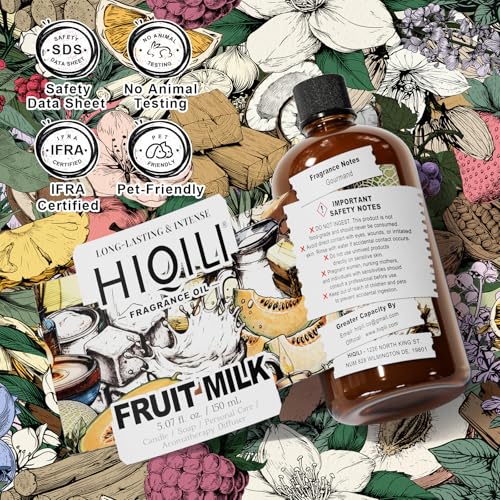 Image of HIQILI Fruit Milk Fragrance Oil for Soap Making & Body Product - 5.07 Fl Oz