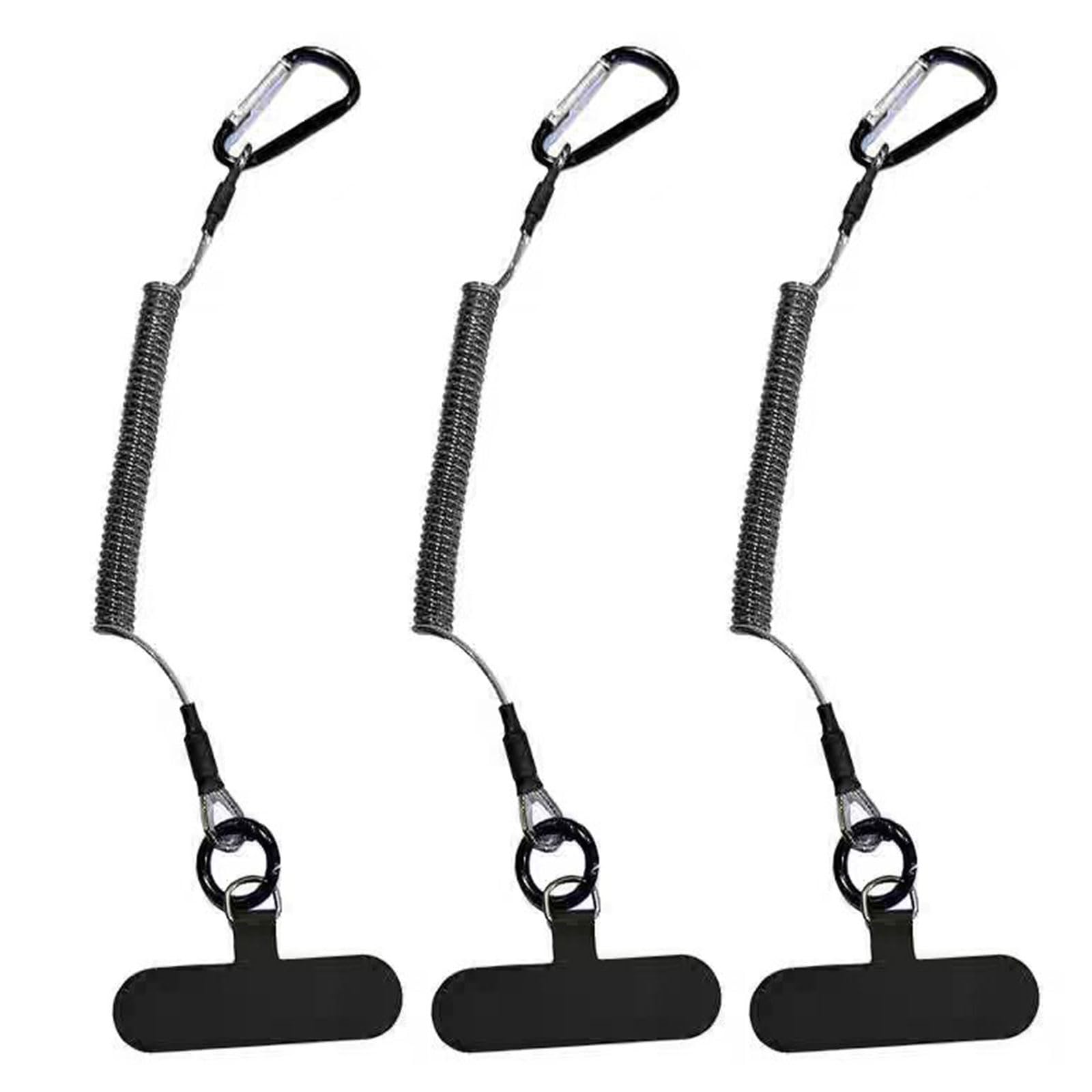 Msioytog 3 Pack Retractable Phone Tethers Extendable Carabiner Phone Holder Retractable Clip For Backpacks Carabiner Holder