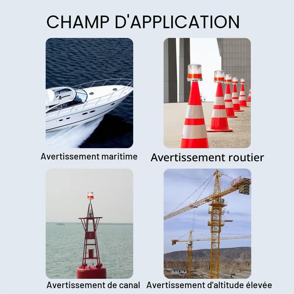 DYK&NX Marine LED Feux de Navigation de Bateau avec Source de Lumière Solaire, Conception étanche IP65, Facile à Installer (Color : White)
