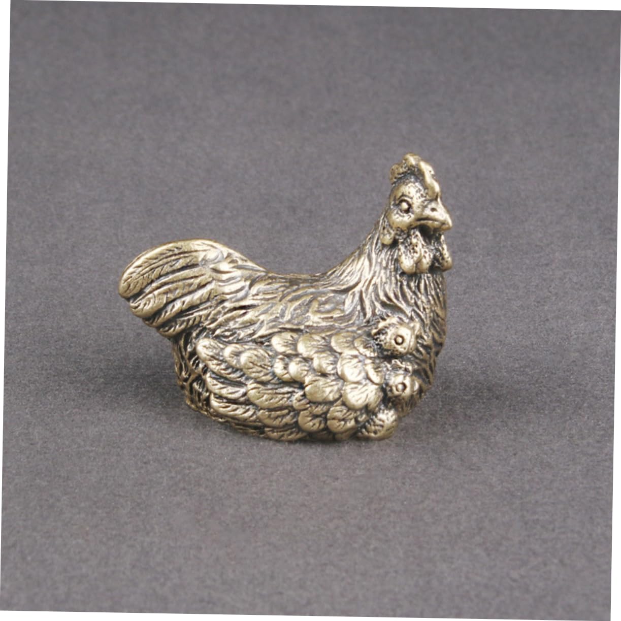 Generic Mosiężna ozdoba na kurę Vintage miedziana statua kury chiński zodiak figurka zwierzątko dekoracje na biurko biuro Feng Shui kolekcjonerska rzeźba