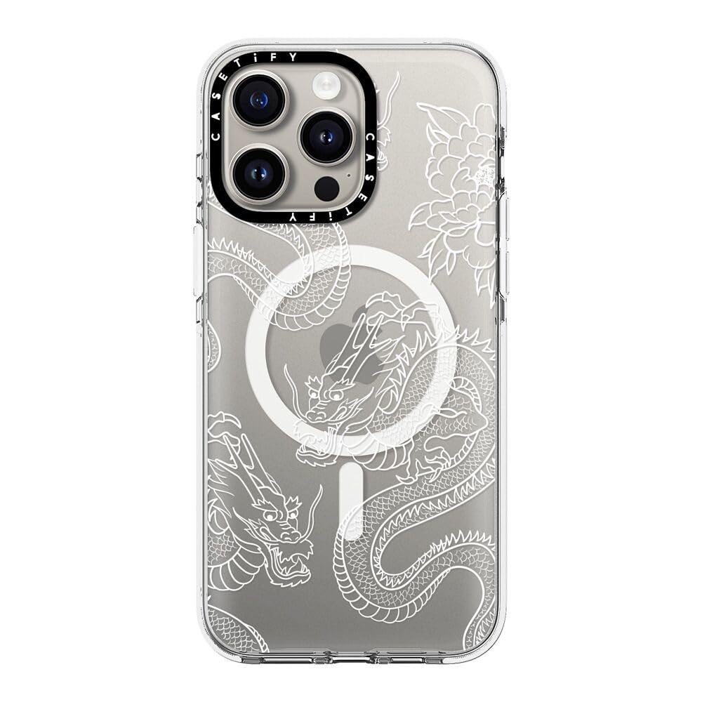 Coque iPhone 15 Pro Max CASETiFY Dragons transparente de qualité militaire MagSafe - 8