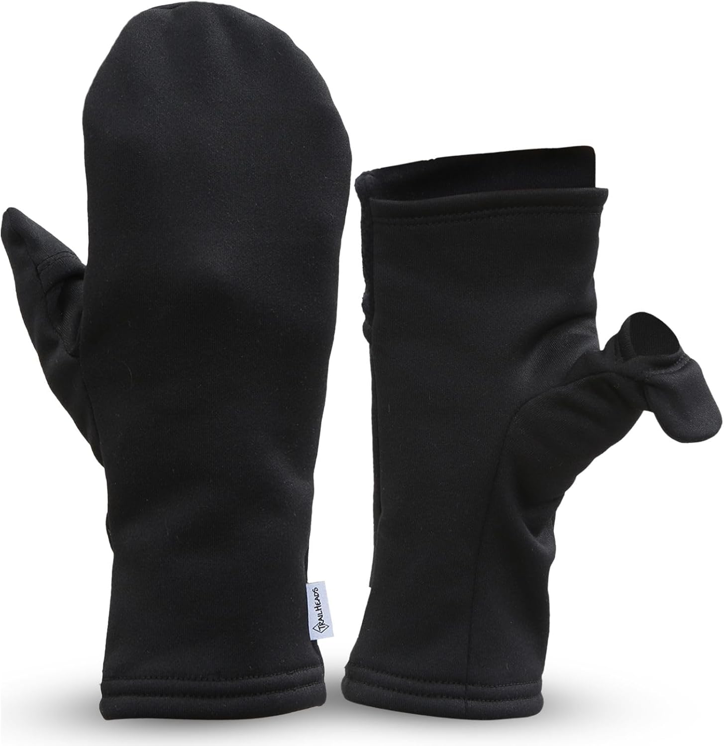 TrailHeads Women’s Fingerless Mittens - Lightweight Convertible Running Mitten
