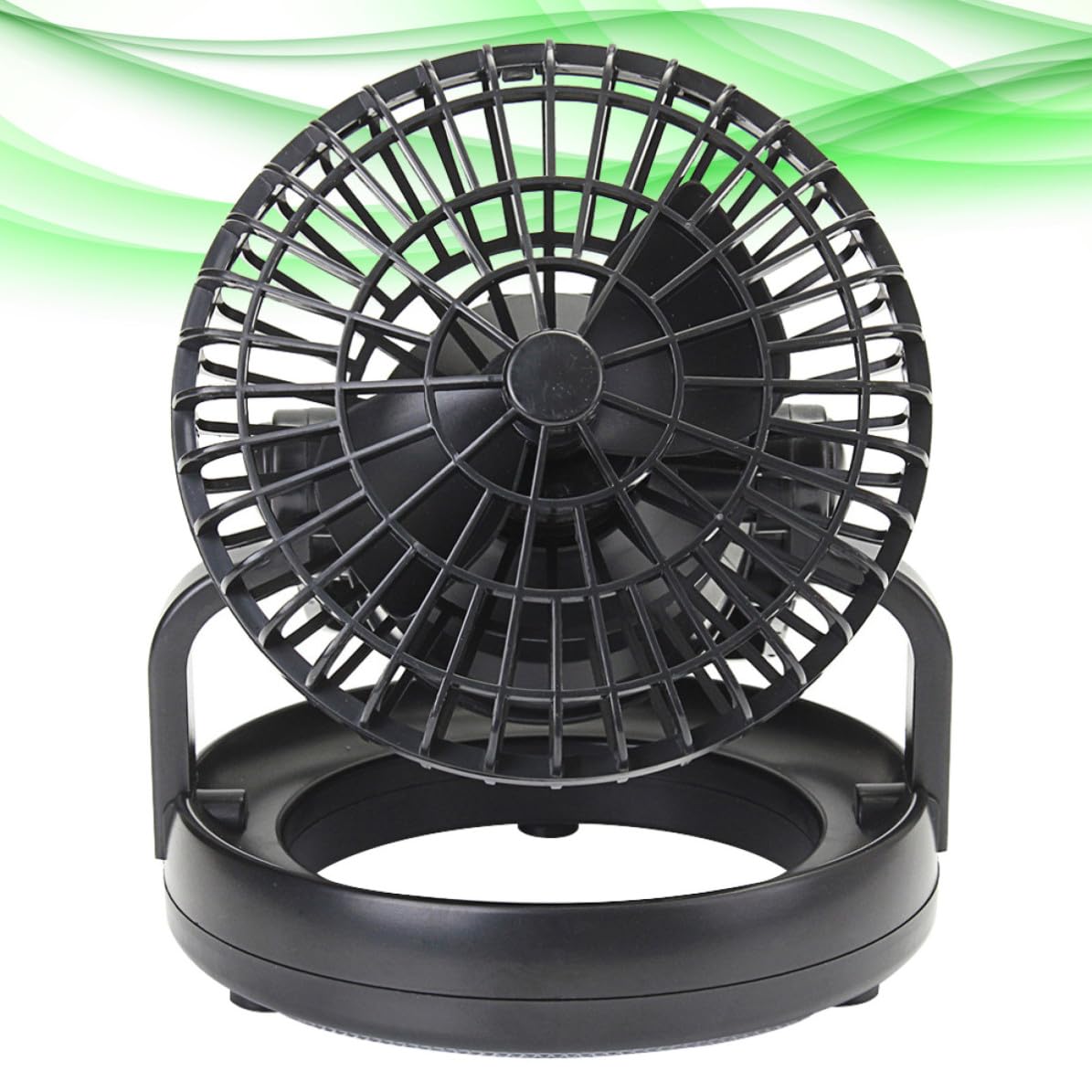 Camping Lamp With Ceiling Fan LED 18pz in Abs Nero 2pezzi | Luce per Tenda da Campeggio, Ventilatore Campeggio da Appendere, Festa Estiva