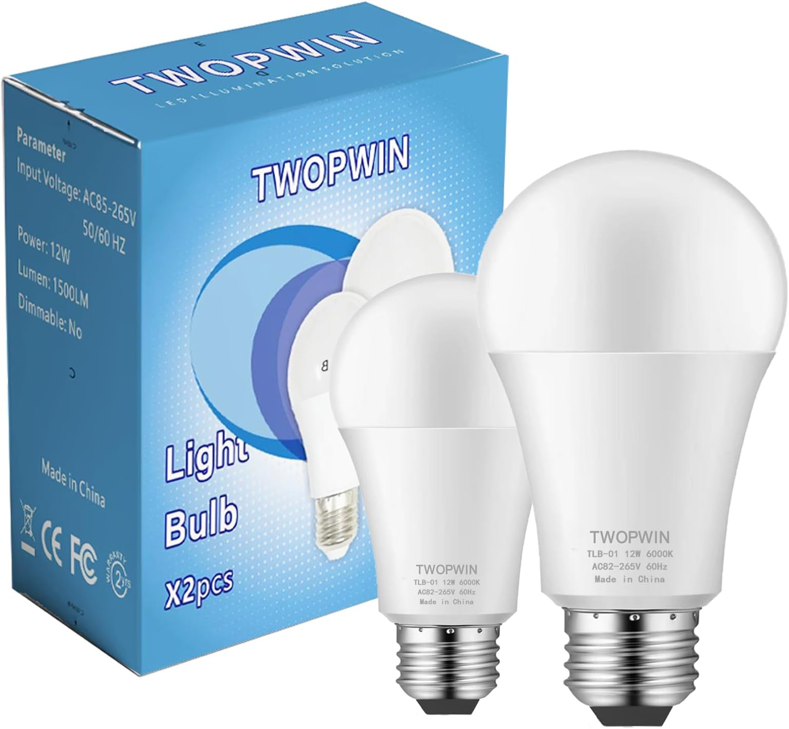 TWOPWIN Garage Door Opener Light Bulbs, 12W High Brightness 1500LM