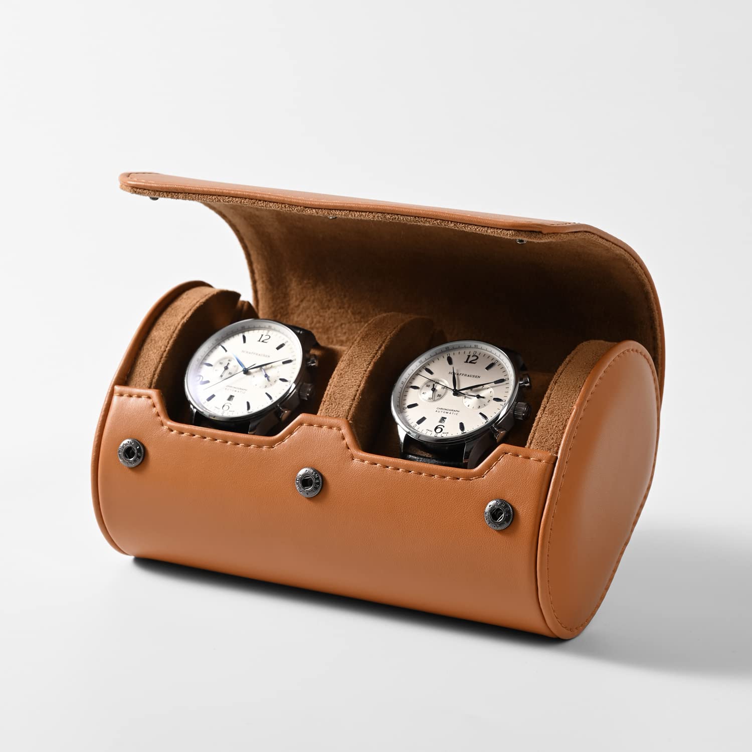 Papten Luxe reisetui voor enkele horloges, PU lederen beschermhoes met microvelours binnenkant, geschikt voor horloges en smartwatches tot 55 mm (groen Papten Luxe reisetui voor enkele horloges, PU lederen beschermhoes met microvelours binnenkant, geschikt voor horloges en smartwatches tot 55 mm (groen