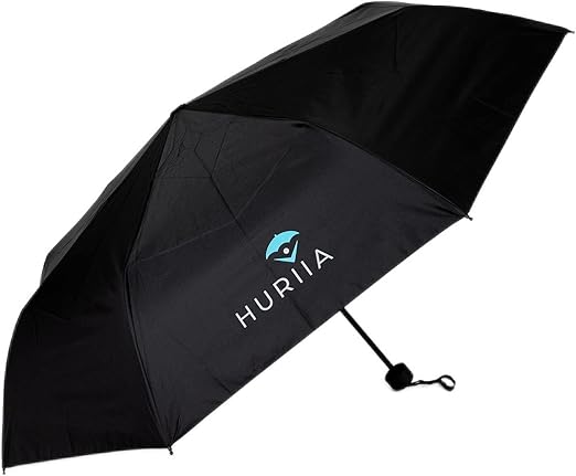 Charcoal Black UV Umbrella, Foldable Compact Umbrella with UPF 50+, Lightweight Mini Umbrella, Travel Must Haves for Commute and Work, 46 Inches