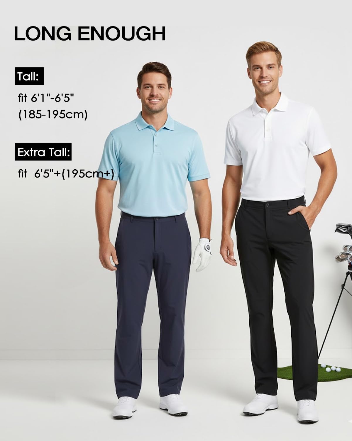 Zylioo Pantalon de golf long pour homme avec couture d'entrejambe extensible, pantalon de travail à séchage rapide léger avec poches