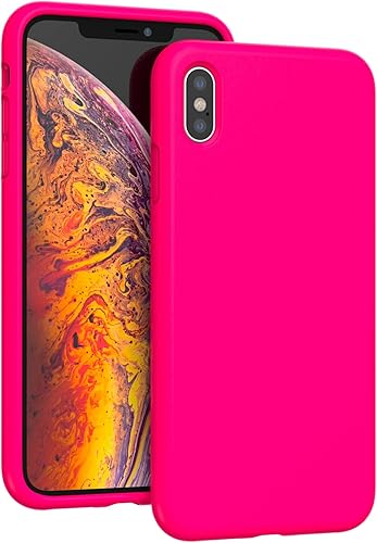 K TOMOTO Funda compatible con iPhone Xs Max, protección contra caídas y goma de gel de silicona líquida de cuerpo completo con microfibra suave a