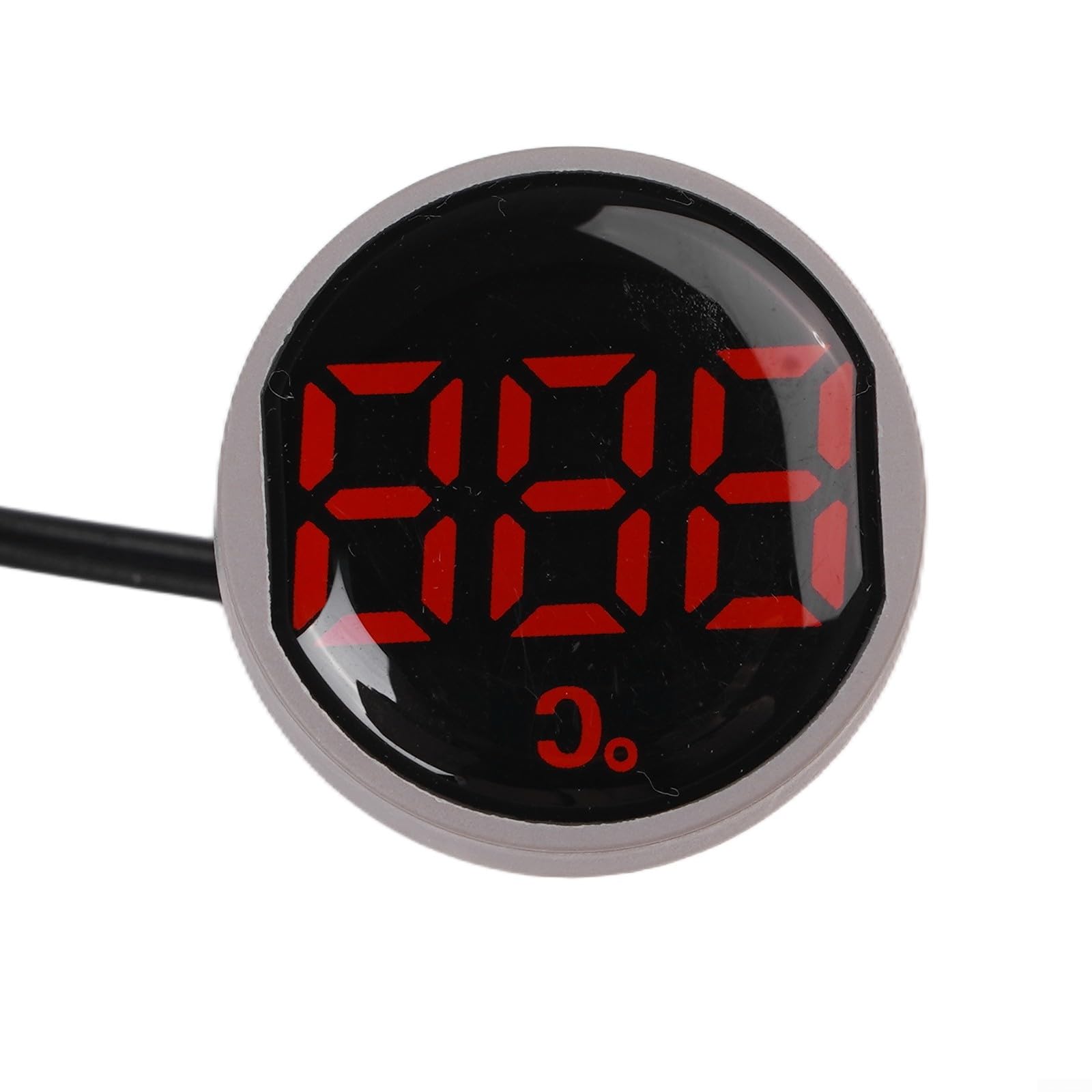 Termómetro digital compacto de 22 mm con LED transparente, indicador de temperatura redondo DC 5V-12V, para sistemas de control rojo (DC5-12V)