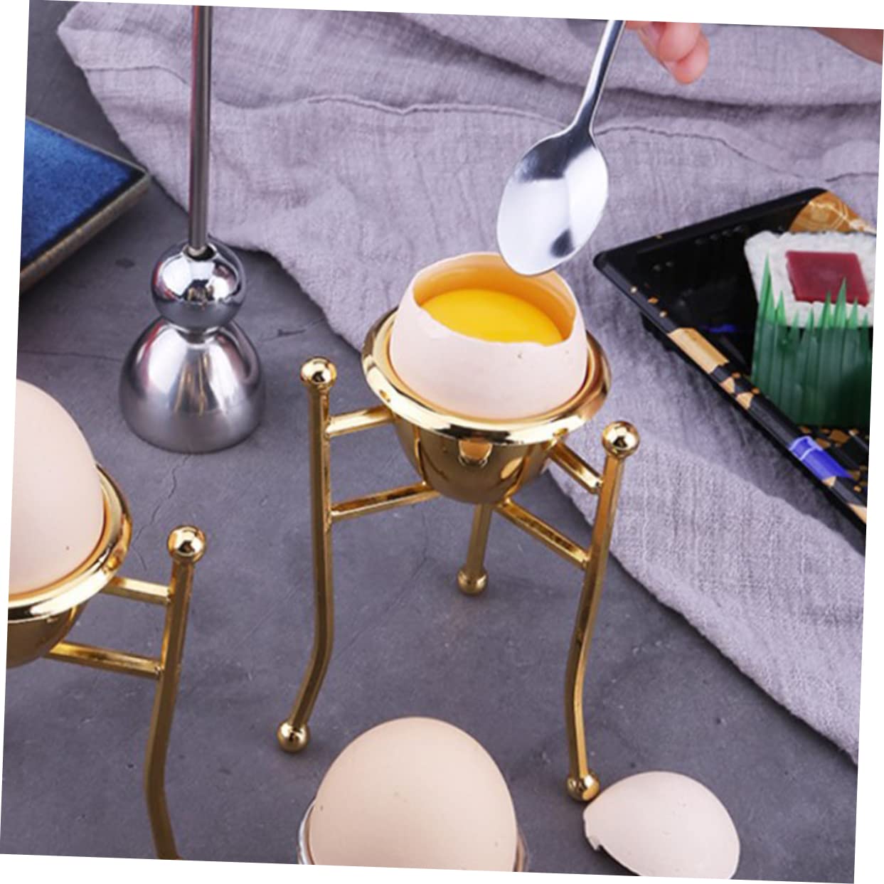 TOPBATHY 2pièces Porte-œufs Doré Support pour Œufs Cuits pour Cuisine Occasions Spéciales