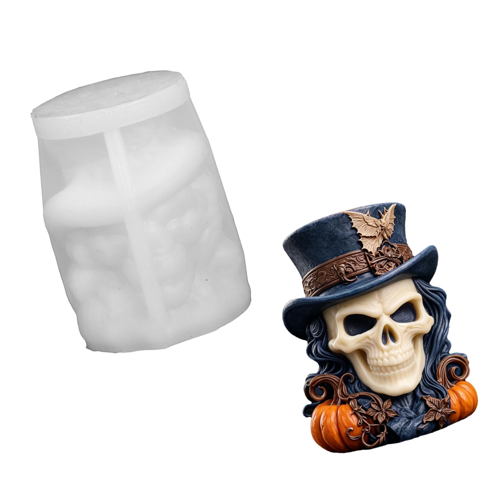 Tsophreniq Hat Skull Silicone Molds Easy Demold Heatproof Multipurpose Silicone for Epoxy Resin Soap Making Supplies