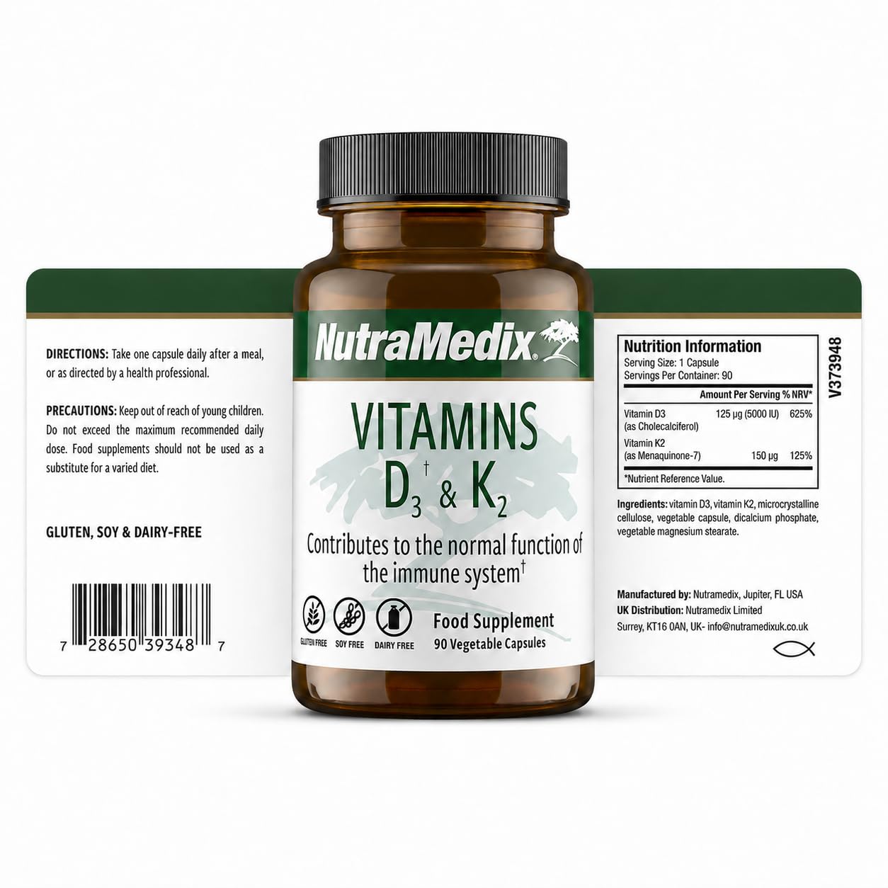 NutraMedix® Original | Vitamin D3 K2 hochdosiert | 90 Kapseln