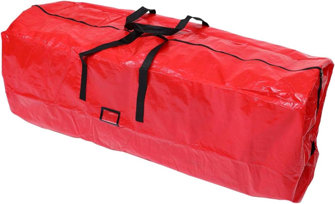 Christmas Tree Storage Bag Large Capacity Dustproof Sealed Organizer for Disassembled Holiday Trees Red Protective Pouch for Home Furniture and Seasonal Storage