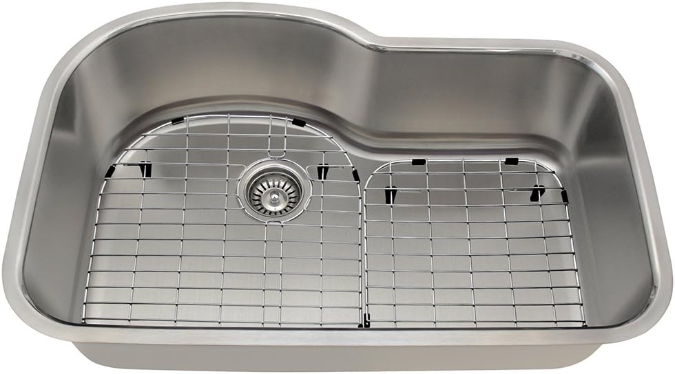 The Polaris Sinks P643 16 Gauge Kitchen Ensemble (Bundle - 4 Items: Sink, 1 Standard Strainers, and 2 Sink Grids)