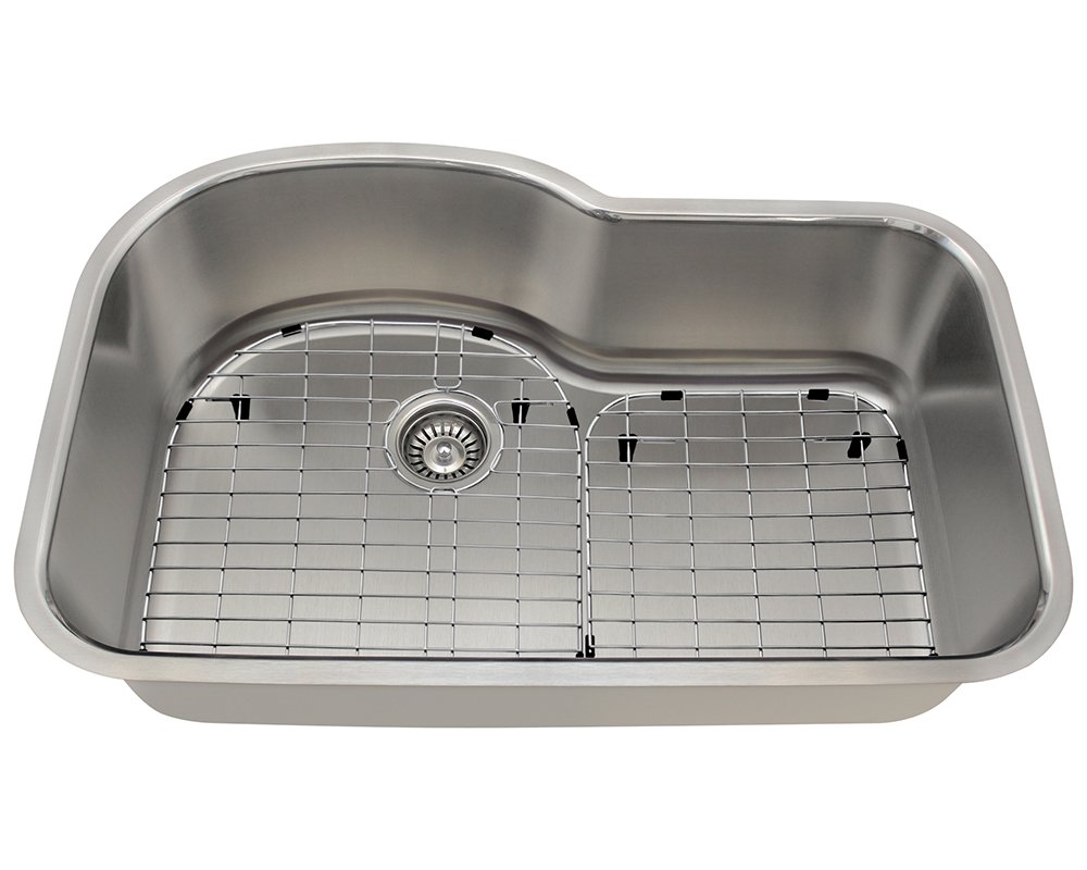 The Polaris Sinks P643 16 Gauge Kitchen Ensemble (Bundle - 4 Items: Sink, 1 Standard Strainers, and 2 Sink Grids)