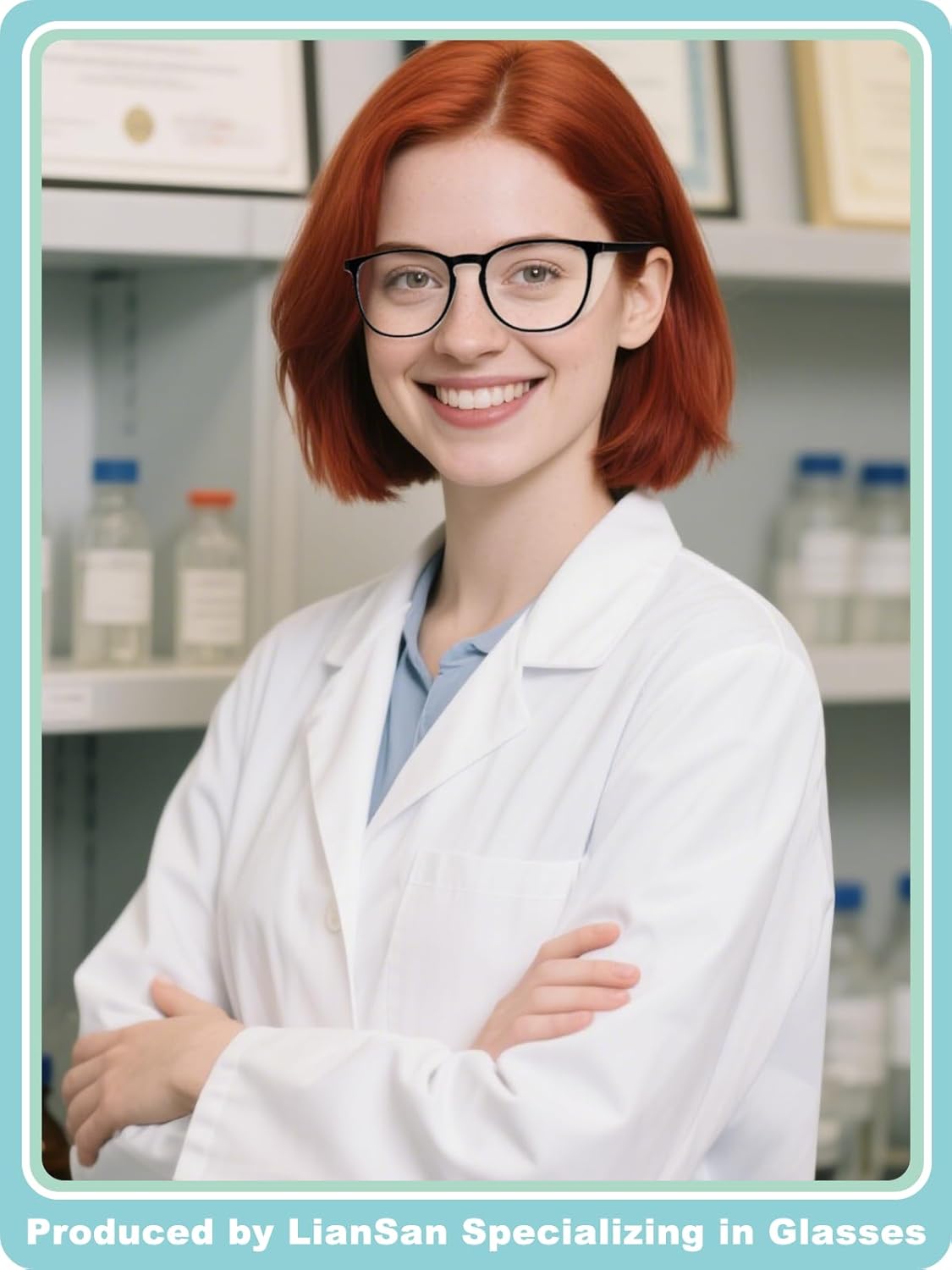 LianSan Safety Glasses with Readers,Reading Safety Glasses for Women Men,Full Reader Lenses Blue Light Blocking Goggles - Image 3