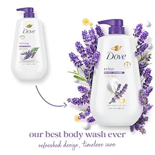 Dove Body Wash with Pump Relax Lavender Oil & Chamomile For 24hr Lotion-Soft Skin Moisturizing Skin Cleanser with No Sulfates No Parabens 30.6 Oz
