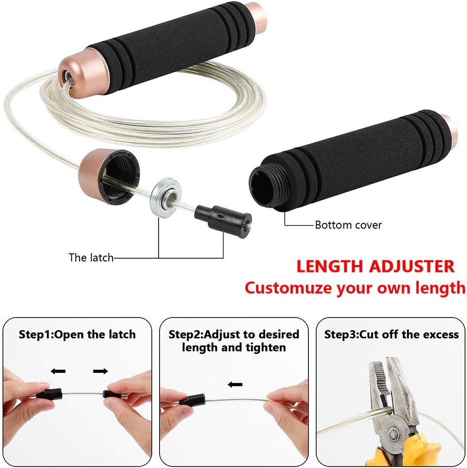 GonaFit Weighted Jump Rope Workout-1LB Professional Skipping Rope with Adjustable Length,Heavy Jumpropes Adults Fitness Women Men,Cardio Boxing Endurance Training Exercise