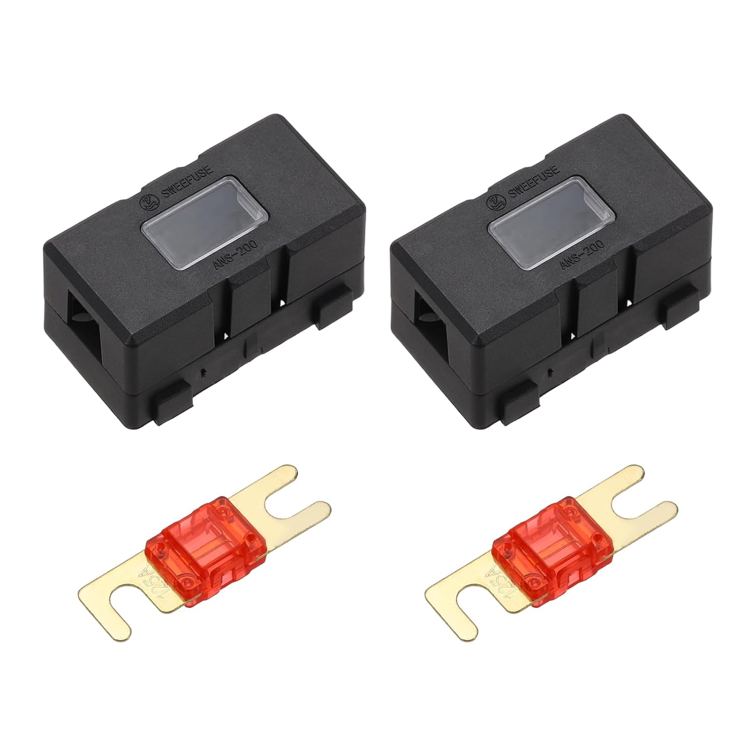 MECCANIXITY 2pcs 200A 125V ANL Fuse Holder Kit, 125A Fuse Inline Block Box for Automotive Marine Audio Video Electronic System